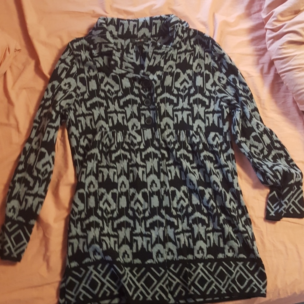 Black and gray cardigan